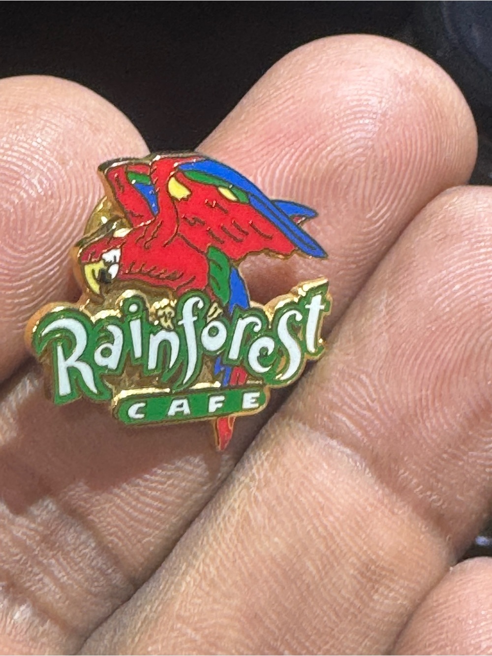 Vintage RAINFOREST Gold-Tone Enamel Pin Backing